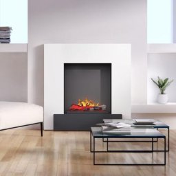 Noble Flame SANTO 1100 FS [Opti-myst LED Elektrokamin]: Weiß (warm) - Schwarz, spiegelnd