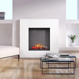 Noble Flame SANTO 1100 BS [Opti-myst LED Elektrokamin]: Weiß (warm) - Schwarz, pulverbeschichtet