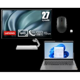 Lenovo IdeaPad 3i 17 Pentium 8505-Windows 11 Home-8GB-512GB + Lenovo Q27h-20 27 2K-QHD-Monitor + Lenovo 400 Funkmaus Intel® Pentium® Gold 8505 Prozessor E-Kerne bis zu 3,30 GHz P-Kerne bis zu 4,40 GHz, Windows 11 Home 64 Bit, 512 GB SSD M.2 2280 PCIe...