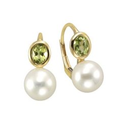 Vivance Paar Ohrhänger 333/- Gelbgold mit Peridot/Perle