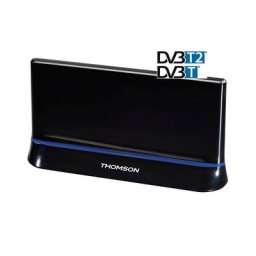 Thomson DVB-T2 Zimmerantenne für TV u. Radio, DAB/HDTV/3D Innenantenne (für Innenbereich), - Frequenzbereich: UHF: 470-790MHz, VHF: 174-230MHz,Form: Flachantenne