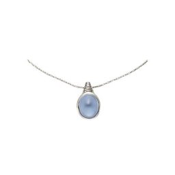 Jamelli Kette mit Anhänger 925 Silber rhodiniert Quarz blau (beh)