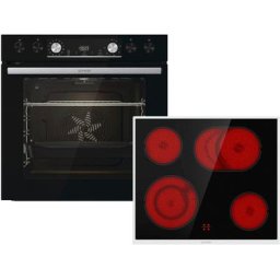 GORENJE Elektro-Herd-Set Black Set 4 Pyrolyse, mit 1-fach-Teleskopauszug, Pyrolyse-Selbstreinigung