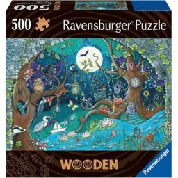 Ravensburger Puzzle Wooden, Fantasy Forest, 500 Puzzleteile, Made in Europe, FSC® - schützt Wald - weltweit