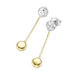 Luigi Merano Ohrstecker mit Behang linsenförmig, Gold 585 Ohrringe Gold Damen