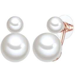 Lulu & Jane Perlen-Ohrstecker Metall-Legierung Muschelkernperle in Roségold Ohrringe Damen