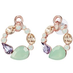 Lulu & Jane Ohrhänger Metall-Legierung verziert mit Kristallen von Swarovski ® in Roségold Ohrringe Damen