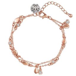 Lulu & Jane Armband Metall-Legierung verziert mit Kristallen von Swarovski® Perle (synth.) in Roségold/Silber Armbänder & Armreife Damen