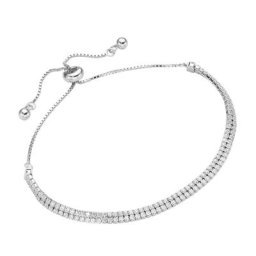 Smart Jewel Armband Tennisarmband 2-rhg., Silber 925 Armbänder & Armreife Weiss Damen