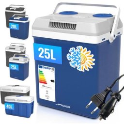 Kühlbox - 25L, mit Griff, 12/220 v, Auto und Steckdose, Kühl- und Warmhaltefunktion, Blau