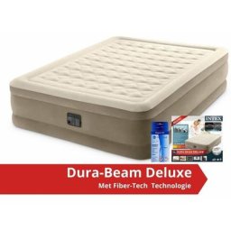 Intex - Ultra Plush - Luftmatratze - Doppelt - Mit Reparaturset und eingebaute Pumpe - 203x152x46