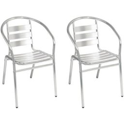 2 Stück Bistro Stapelstuhl Aluminium-D537474-2-var