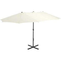 Sonnenschirm mit Aluminium-Mast 460 x 270 cm Sand Vidaxl Beige