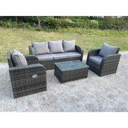 Balkonmöbel Set 5-Sitzer Polyrattan Garten Sofa Outdoor Gartenmöbel Sitzgruppe Lounge Loveseat mit