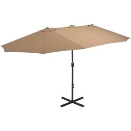 Sonnenschirm mit Aluminium-Mast 460x270 cm Taupe Vidaxl Taupe