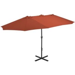 Sonnenschirm mit Aluminium-Mast 460x270 cm Terracotta-Rot Vidaxl Braun
