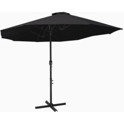 Sonnenschirm mit Aluminium-Mast 460x270 cm Schwarz Vidaxl Schwarz