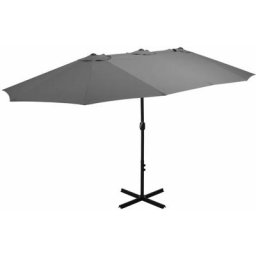 Sonnenschirm mit Aluminium-Mast 460 x 270 cm Anthrazit Vidaxl Anthrazit