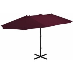 Sonnenschirm mit Aluminium-Mast 460 x 270 cm Bordeauxrot vidaXL - Rot