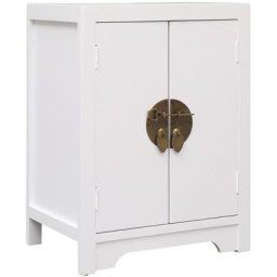 Nachttisch Nachtschrank Sideboard Weiß 38×28×52 cm Paulownia Holz DE56338 - Weiß