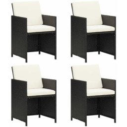 Gartenstühle 4 Stk. Poly Rattan Schwarz Vidaxl Schwarz