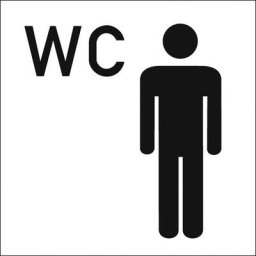Hinweisschild, WC Herren, WC Zeichen + Mann, Aluminium, 300x300 mm