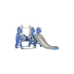 Kinderrutsche 4-in-1 Rutsche Indoor Multifunktional Babyrutsche mit Basketballkorb & Schaukel &