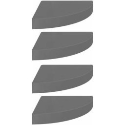 Eck-Schweberegale 4 Stk. Hochglanz-Grau 25x25x3,8 cm MDF vidaXL - Grau