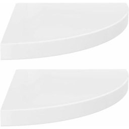 Eck-Schweberegale 2 Stk. Hochglanz-Weiß 35x35x3,8 cm mdf Vidaxl Weiß