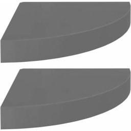 Eck-Schweberegale 2 Stk. Hochglanz-Grau 25x25x3,8 cm mdf Vidaxl Grau