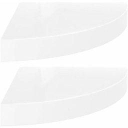 Eck-Schweberegale 2 Stk. Hochglanz-Weiß 25x25x3,8 cm mdf Vidaxl Weiß