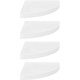 Eck-Schweberegale 4 Stk. Hochglanz-Weiß 35x35x3,8 cm mdf Vidaxl Weiß