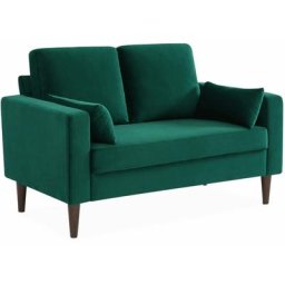 Alice's Garden - 2-Sitz Sofa - Bjorn 2 - Englischgrün, Gestell aus Holz, Samtbezug, Sofa im