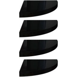 Eck-Schweberegale 4 Stk. Hochglanz-Schwarz 35x35x3,8 cm mdf Vidaxl Schwarz