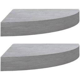 Eck-Wandregal 2 Stk. Betongrau 35x35x3,8 cm mdf Vidaxl Grau