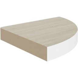 Eck-Wandregal Eiche und Weiß 25x25x3,8 cm mdf Vidaxl Braun
