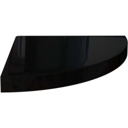 Eck-Schweberegal Hochglanz-Schwarz 35x35x3,8 cm mdf Vidaxl Schwarz