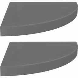 Eck-Schweberegale 2 Stk. Hochglanz-Grau 35x35x3,8 cm mdf Vidaxl Grau