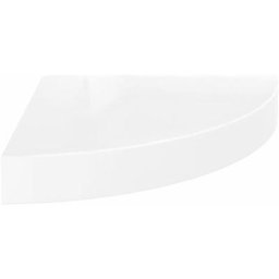 Eck-Schweberegal Hochglanz-Weiß 25x25x3,8 cm mdf Vidaxl Weiß
