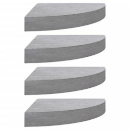 Eck-Wandregal 4 Stk. Betongrau 25x25x3,8 cm mdf Vidaxl Grau