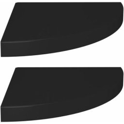 Eck-Schweberegale 2 Stk. Schwarz 35x35x3,8 cm mdf Vidaxl Schwarz