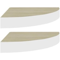 Eck-Wandregal 2 Stk. Eiche und Weiß 25x25x3,8 cm mdf Vidaxl Braun