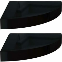 Eck-Schweberegale 2 Stk. Hochglanz-Schwarz 25x25x3,8 cm mdf Vidaxl Schwarz