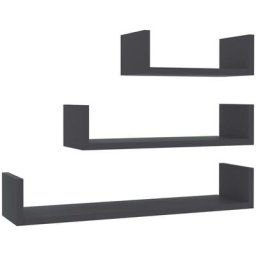 Wandregal 3 Stk. Grau Holzwerkstoff Vidaxl Grau