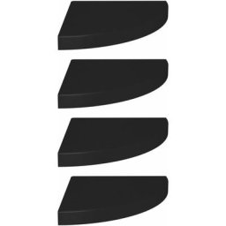 Eck-Schweberegale 4 Stk. Schwarz 35x35x3,8 cm mdf Vidaxl Schwarz