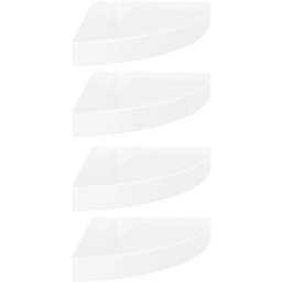 Eck-Schweberegale 4 Stk. Hochglanz-Weiß 25x25x3,8 cm mdf Vidaxl Weiß