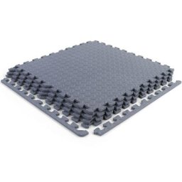 Ramroxx - Fitnessboden Riffelblech Puzzle Sportmatte Grau 61x61cm 10mm 4 Stück