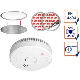 Optischer Rauchmelder din 14604 mit Batterie & Magnethalter
