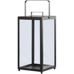 Beliani - Windlichtlaterne Laterne Dekolaterne schwarz Metall Glaseinsatz h: 30 cm Lepar - Schwarz