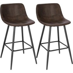 WOLTU 2er set Barhocker mit Rückenlehne, Barstuhl mit Sitzhöhe 63 cm, ergonomischer Hocker im Bar,